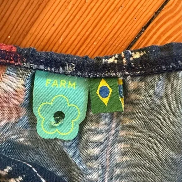 FARM Rio RARE Boho Floral Bell Sleeved Blouse Size M - Picture 5 of 6